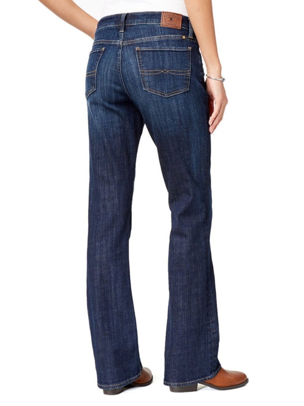 Lucky Brand Sweet N' Crop Bootcut Jeans Dark Wash 4/ 27 #A4535 - Picture 3 of 7